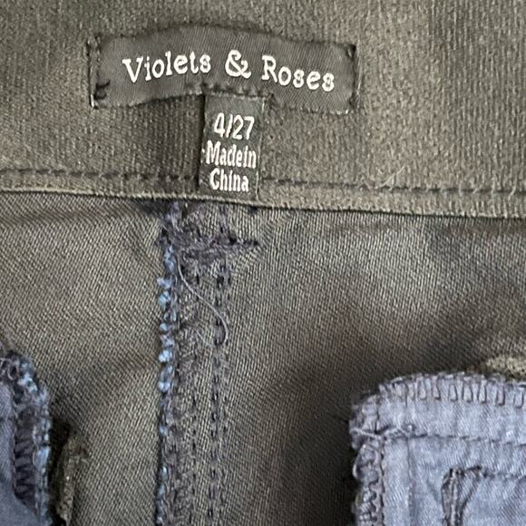 Violets & Roses Pedal Pusher Capri Pants Women’s 4/27 Navy Blue 20” Inseam NWOT - Picture 4 of 10